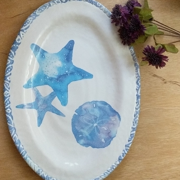 Tommy Bahama Melamine Serving Tray SeaLife - Picture 6 of 8